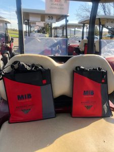 MIB FBBS goodie bags in golf cart