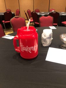 huskers cup on table